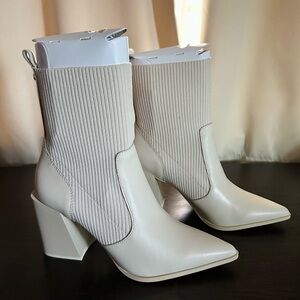 ALDO Cream Ribbed Sock Boots